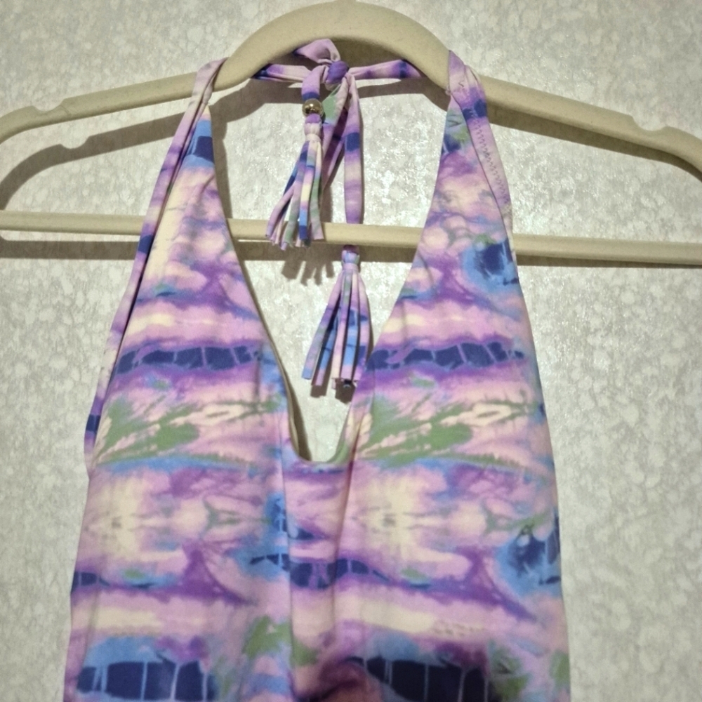 NEW...Isabella Rose Purple-blue Halter Swimsuit...SIZE:M - Picture 4 of 13